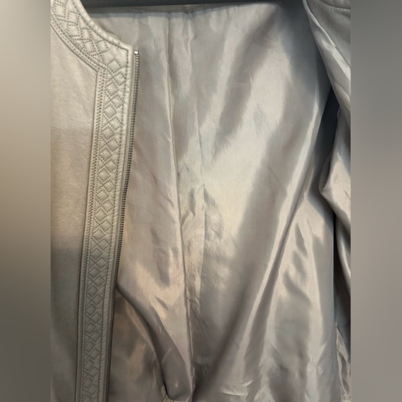 Christopher & Banks Taupe Faux Leather Jacket Size Medium - Picture 5 of 8
